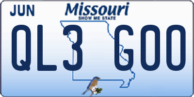 MO license plate QL3G0O