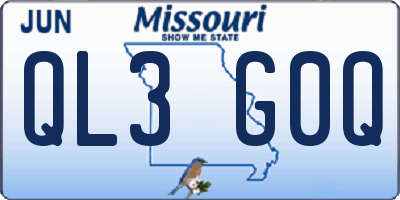 MO license plate QL3G0Q