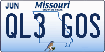 MO license plate QL3G0S