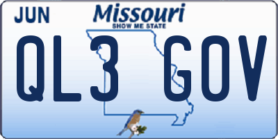 MO license plate QL3G0V