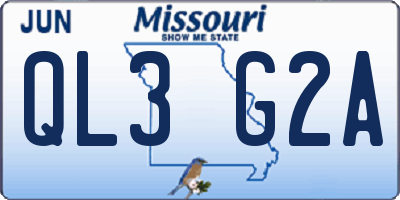 MO license plate QL3G2A