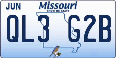MO license plate QL3G2B