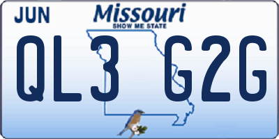 MO license plate QL3G2G