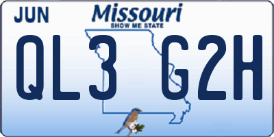 MO license plate QL3G2H