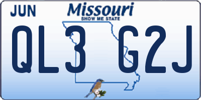 MO license plate QL3G2J