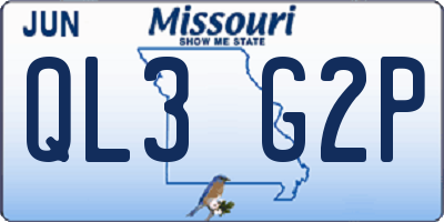 MO license plate QL3G2P
