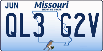 MO license plate QL3G2V