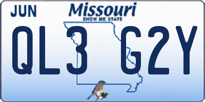 MO license plate QL3G2Y