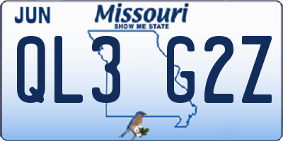 MO license plate QL3G2Z