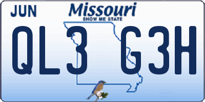 MO license plate QL3G3H