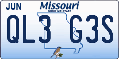 MO license plate QL3G3S