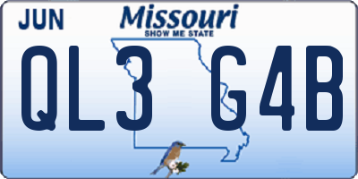 MO license plate QL3G4B