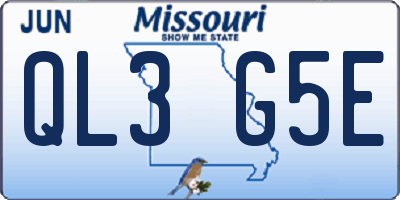 MO license plate QL3G5E