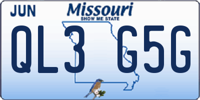 MO license plate QL3G5G