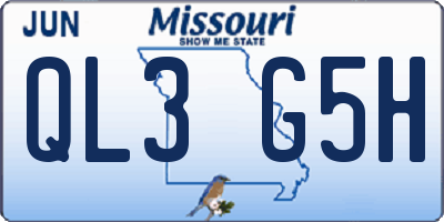 MO license plate QL3G5H