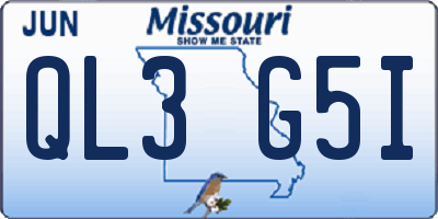 MO license plate QL3G5I