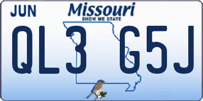 MO license plate QL3G5J