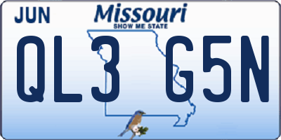 MO license plate QL3G5N