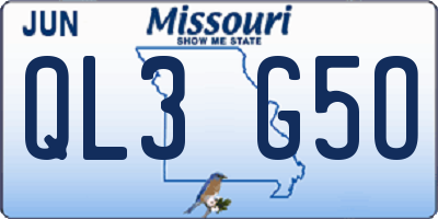 MO license plate QL3G5O