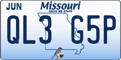 MO license plate QL3G5P
