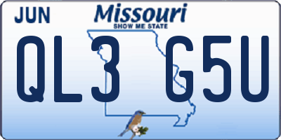 MO license plate QL3G5U