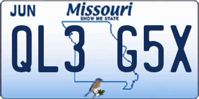 MO license plate QL3G5X