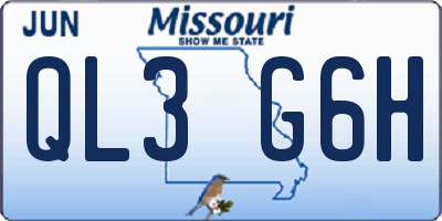 MO license plate QL3G6H