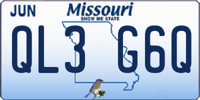 MO license plate QL3G6Q