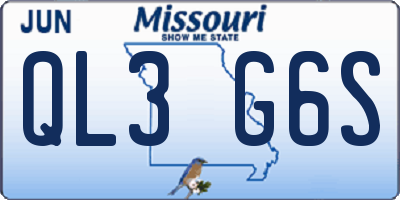 MO license plate QL3G6S