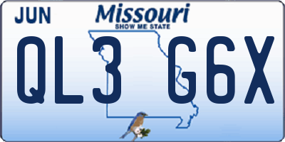 MO license plate QL3G6X