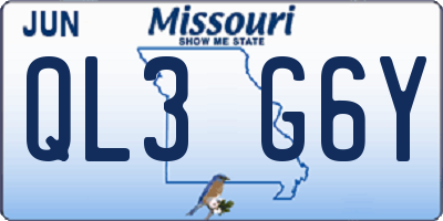 MO license plate QL3G6Y