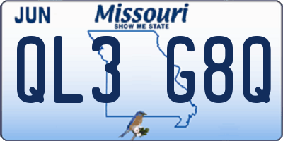 MO license plate QL3G8Q