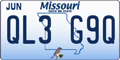 MO license plate QL3G9Q