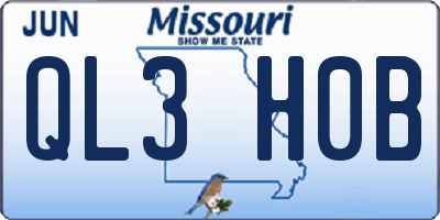 MO license plate QL3H0B