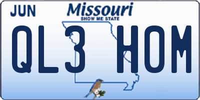 MO license plate QL3H0M