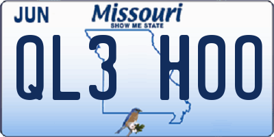 MO license plate QL3H0O