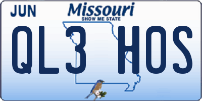 MO license plate QL3H0S