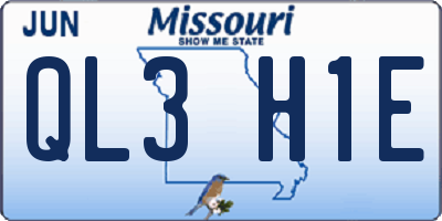 MO license plate QL3H1E