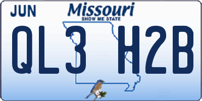 MO license plate QL3H2B