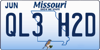MO license plate QL3H2D