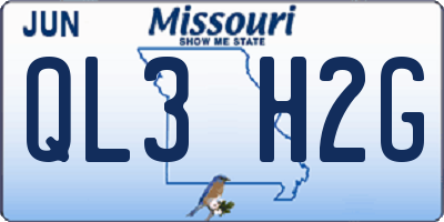 MO license plate QL3H2G