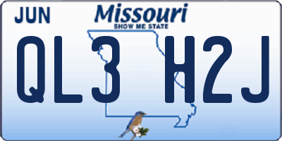 MO license plate QL3H2J