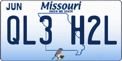 MO license plate QL3H2L