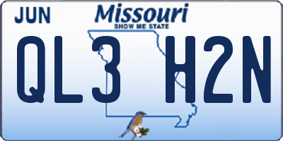 MO license plate QL3H2N