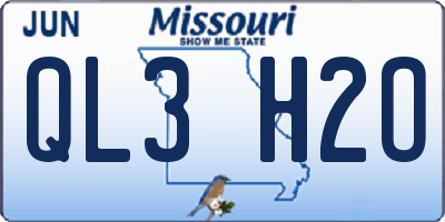 MO license plate QL3H2O