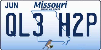 MO license plate QL3H2P
