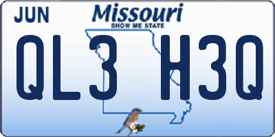 MO license plate QL3H3Q
