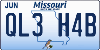 MO license plate QL3H4B
