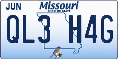 MO license plate QL3H4G
