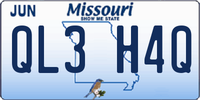 MO license plate QL3H4Q